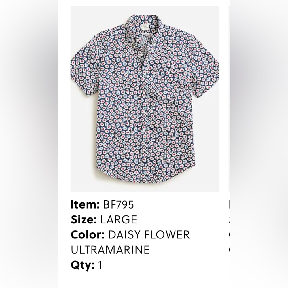 J. Crew Short-sleeve Secret Wash organic cotton poplin shirt - Large - Picture 5 of 8